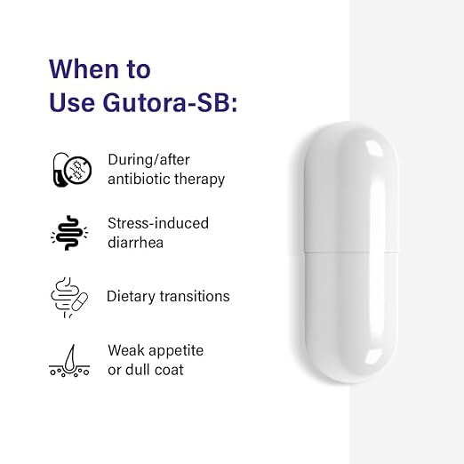Ecora Corise Gutora-SB 250mg Saccharomyces Boulardii Capsules for Dogs & Cats | Probiotic Yeast