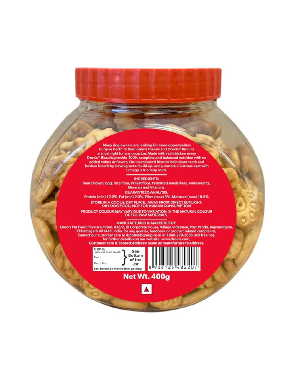 Drools Dog Treat Biscuits â€“ Chicken & Egg Flavour | Healthy Crunchy Dog Snacks | High Protein & Calcium-Rich Dog Biscuits | 400g Pack