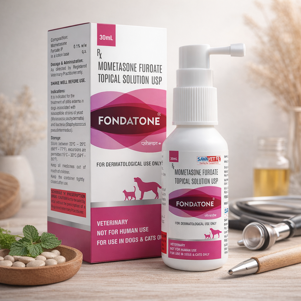 Savavet Fondatone Lotion for Dogs & Cats â€“ Mometasone Furoate Topical Solution for Skin Allergy, Itching & Dermatitis