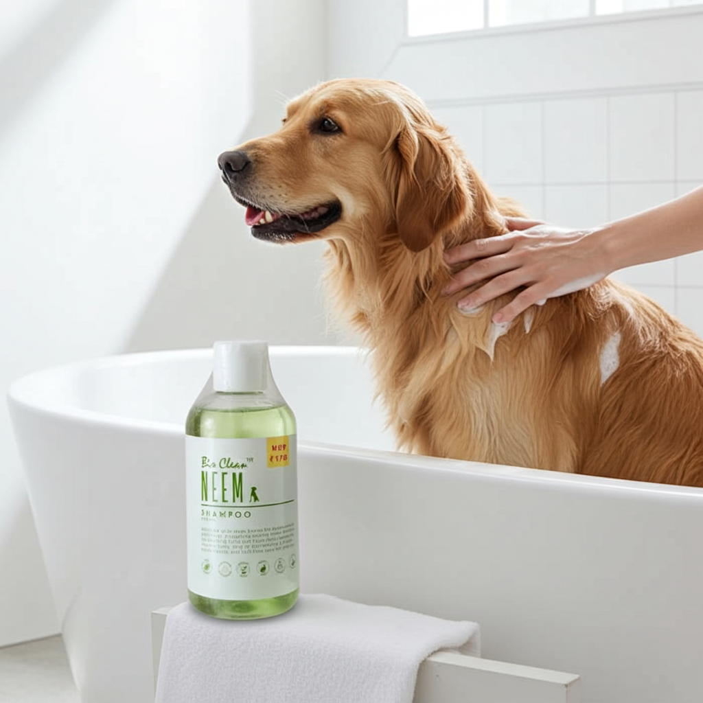 Bio Clean 200ml Neem Shampoo for Dogs â€“ Herbal Tick & Flea Control, Anti-Bacterial Pet Wash