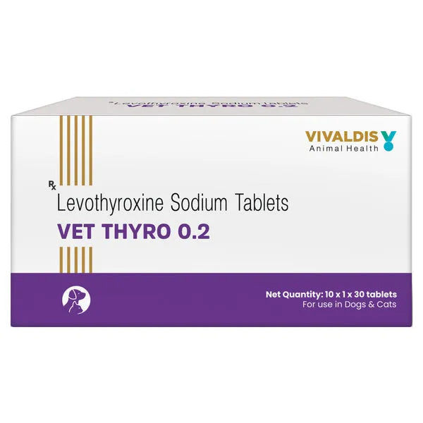Vivaldis Vet Thyro ( Levothyroxine Sodium ) Tablets for Dogs & Cats - Pack of 30 Tablets