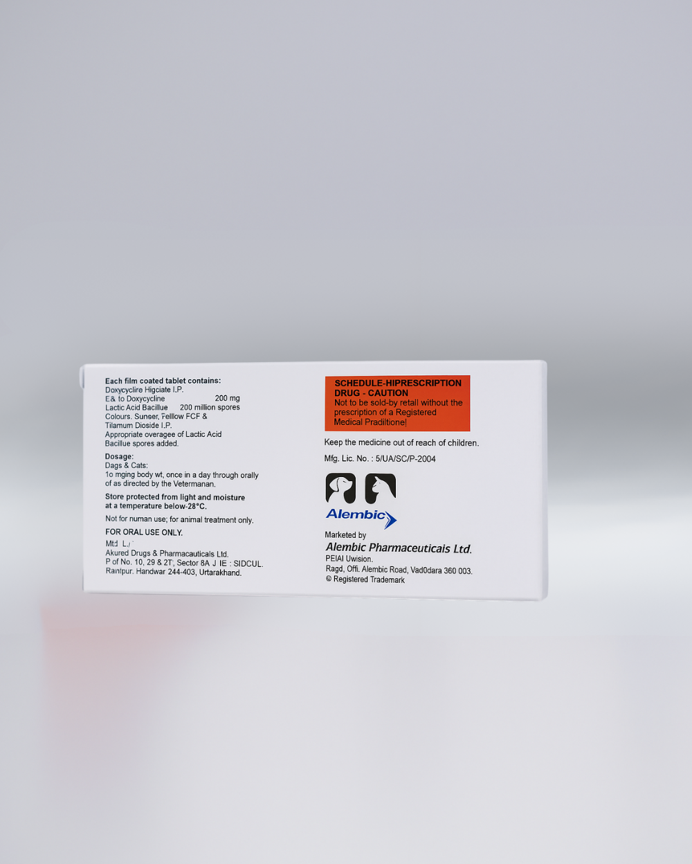 Alembic Docmycin Pack of 10 Tablets | Prescription Infection Treatment Medicine | High Quality Pharmaceutical Tablets