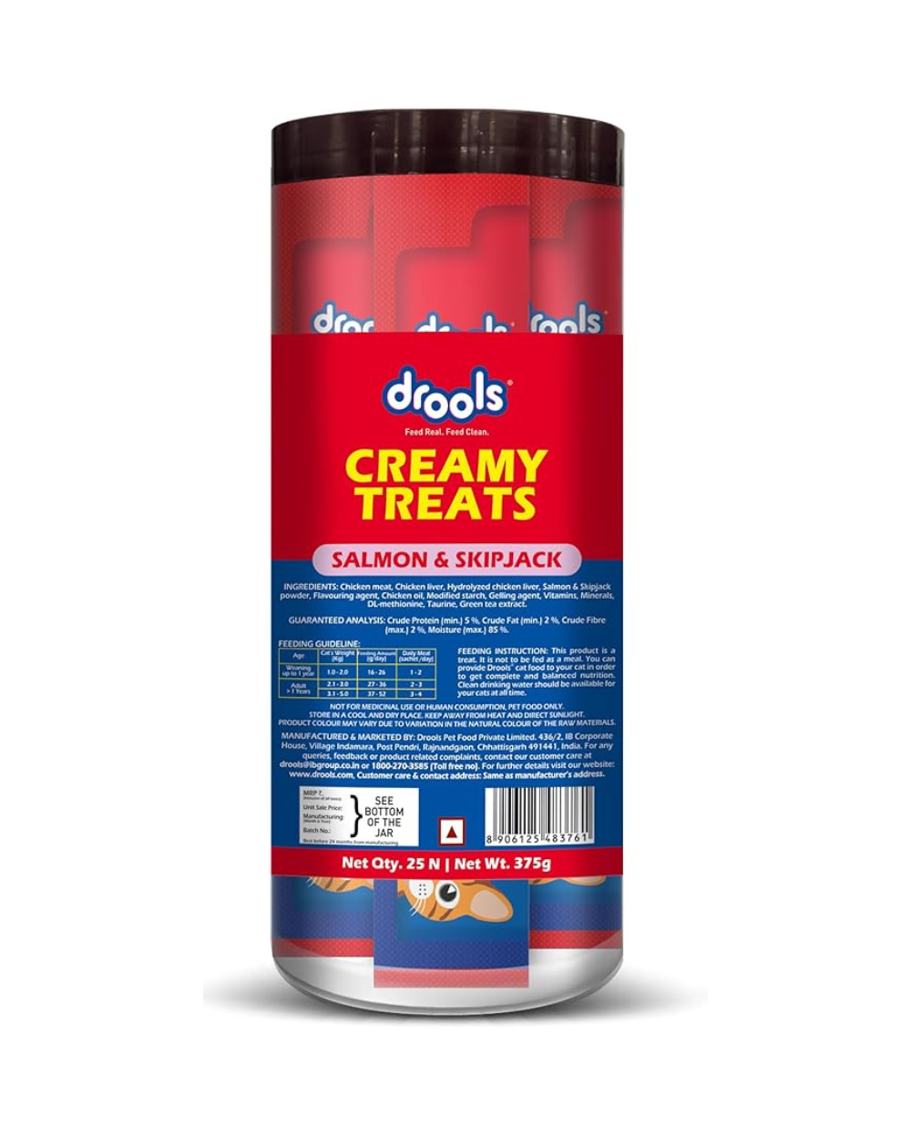 Drools Creamy Treats for Dogs â€“ Salmon & Skipjack Flavor | 25 PCS Jar | Healthy Training Treats & Skin Coat Support