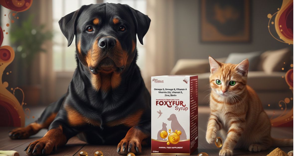 Swiss Biocare Foxyfur Syrup 250ml for Dogs & Cats â€“ Skin & Coat Supplement