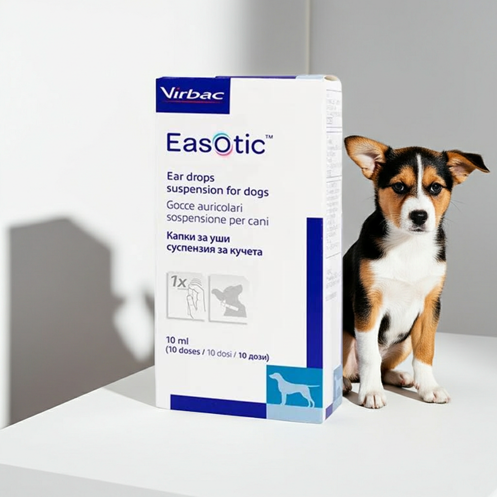 Virbac Easotic 10ml Ear Drops for Dogs â€“ Treatment for Otitis Externa, Anti-Inflammatory, Antifungal & Antibacterial Ear Medication