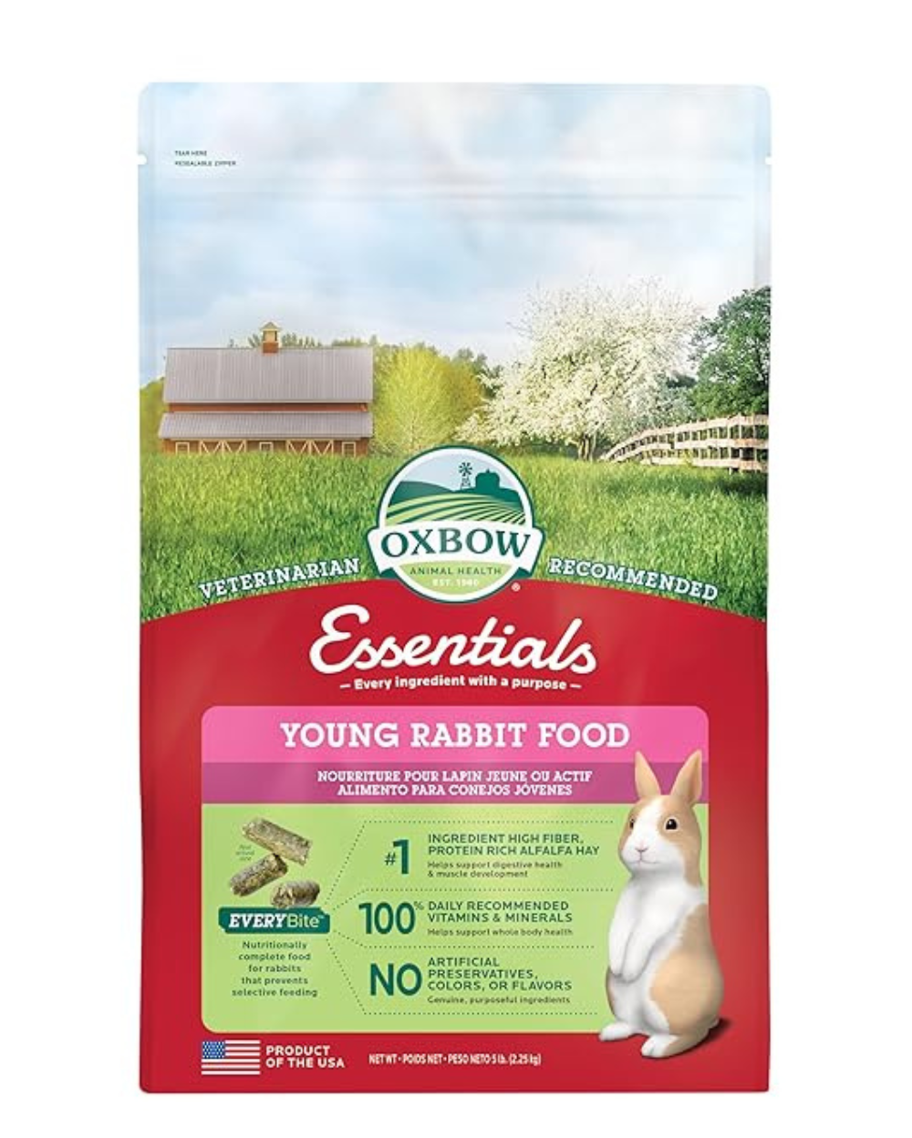 Oxbow Animal Health Bunny Basics Young Rabbit Fortified Small Animal Feeds 2.25KG