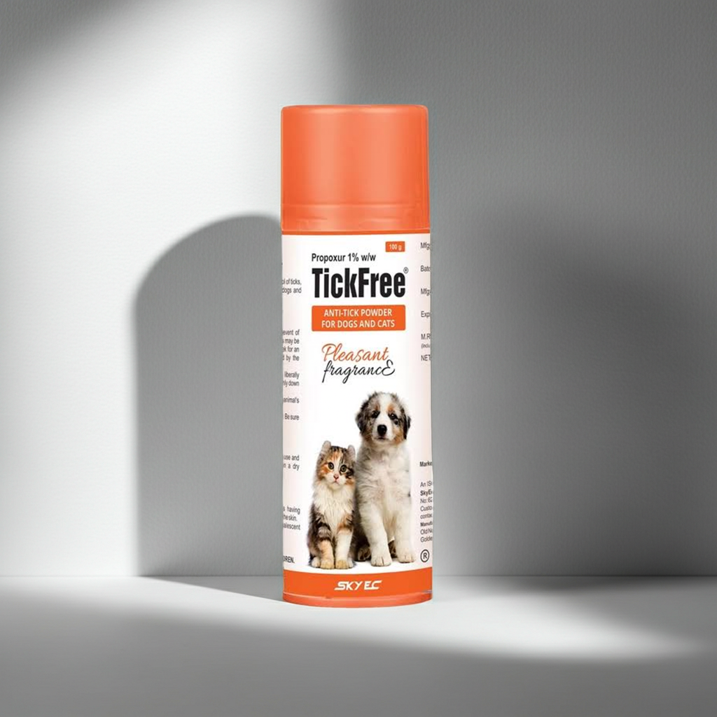 Skyec Tickfree Powder 100gm â€“ Anti-Tick & Flea Powder for Dogs and Cats