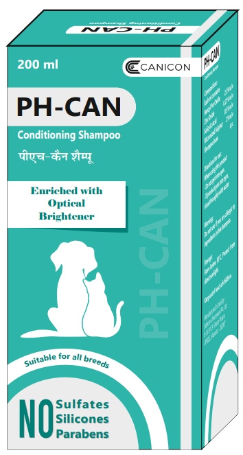Canicon Ph-Can Shampoo 200 ml â€“ pH Balanced Medicated Skin & Coat Care Shampoo for Dogs & Cats