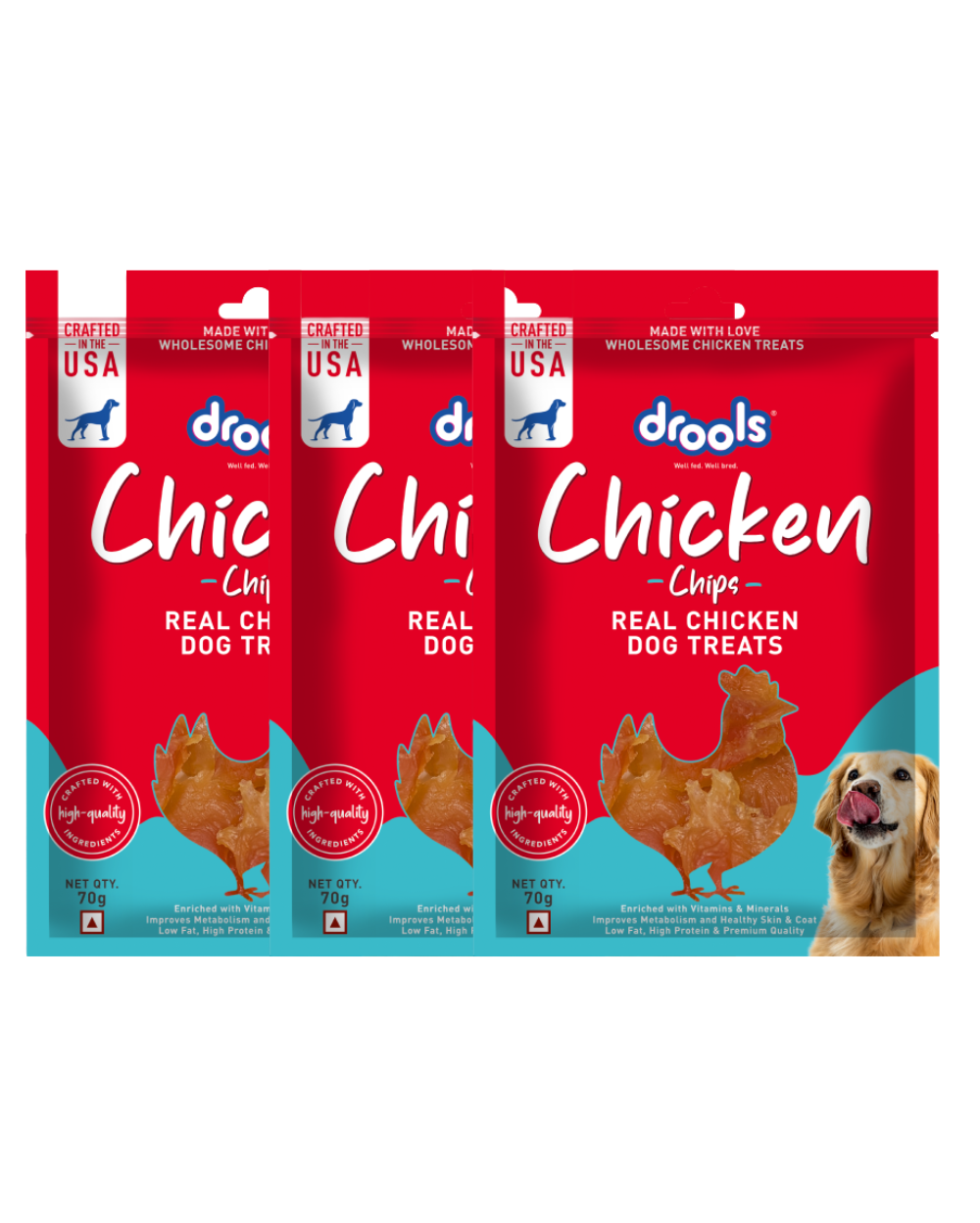 DROOLS REAL CHICKEN CHIPS TREAT FOR DOG 70g