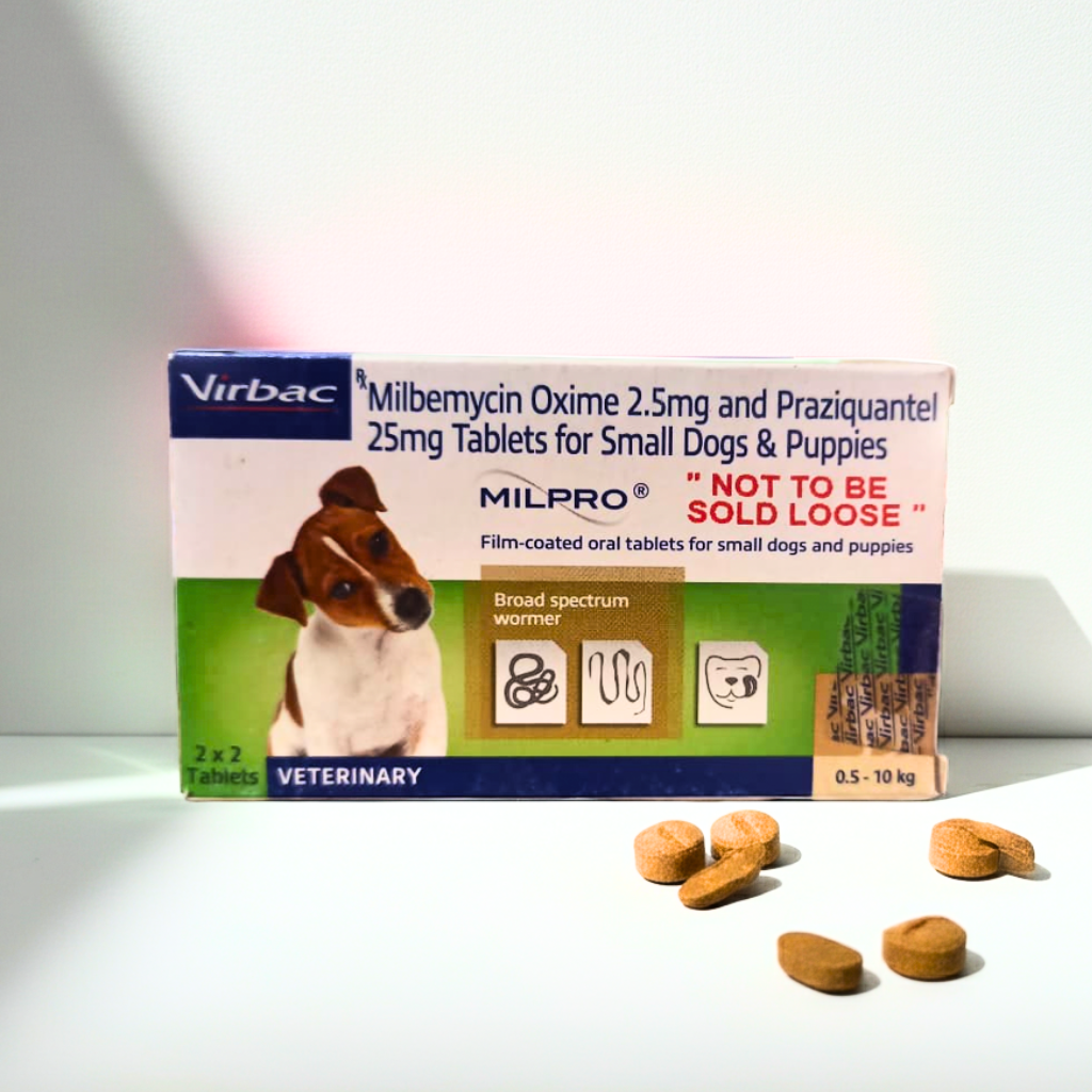 Virbac Milpro Dog Deworming Tablets â€“ All in One Dewormer for Puppies and Adult Dogs