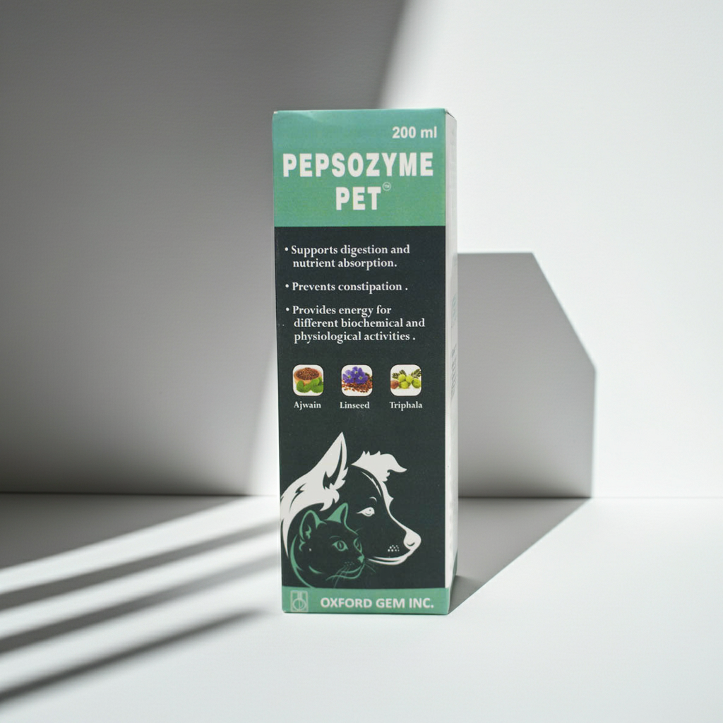 Oxford Gem Pepsozyme Liquid â€“ Digestive Health, Gas Control & Indigestion Relief for Dogs & Cats