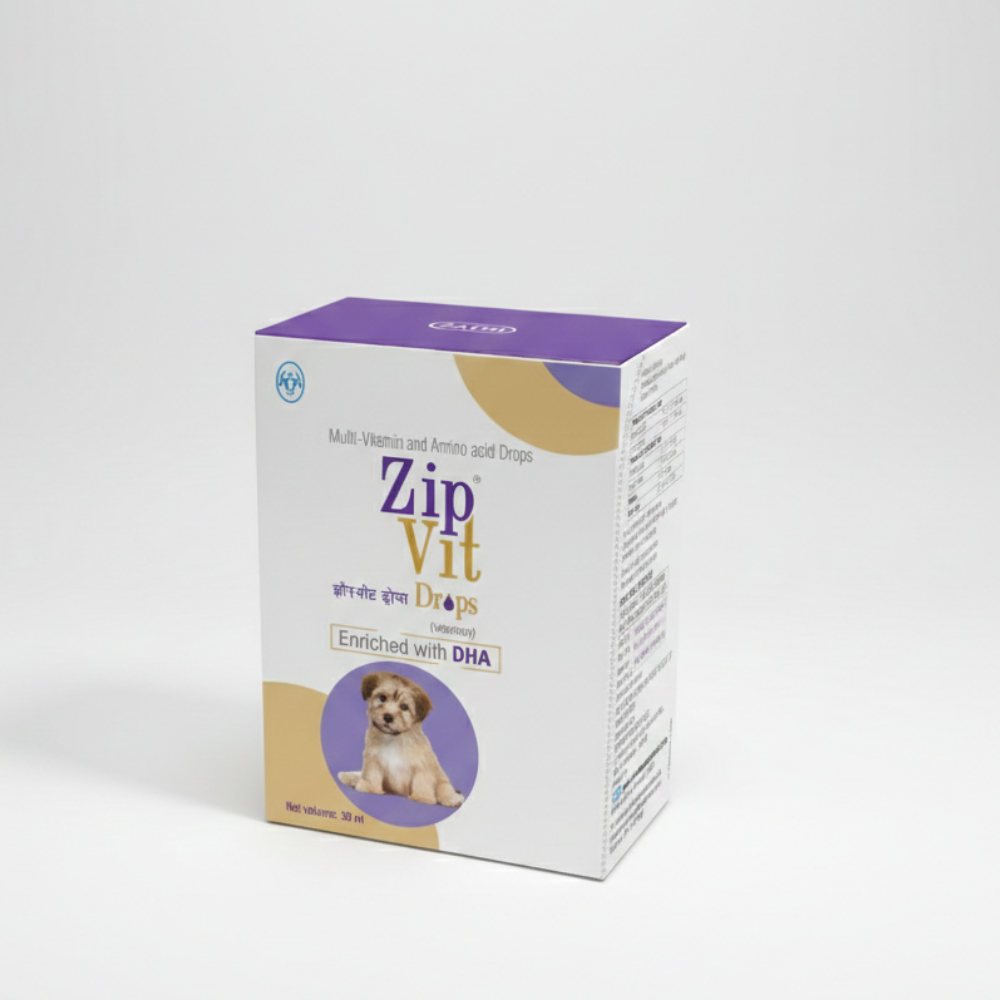 Intas Zipvit 30 ml Oral Drops â€“ Multivitamin Supplement for Dogs & Cats | Veterinary Use
