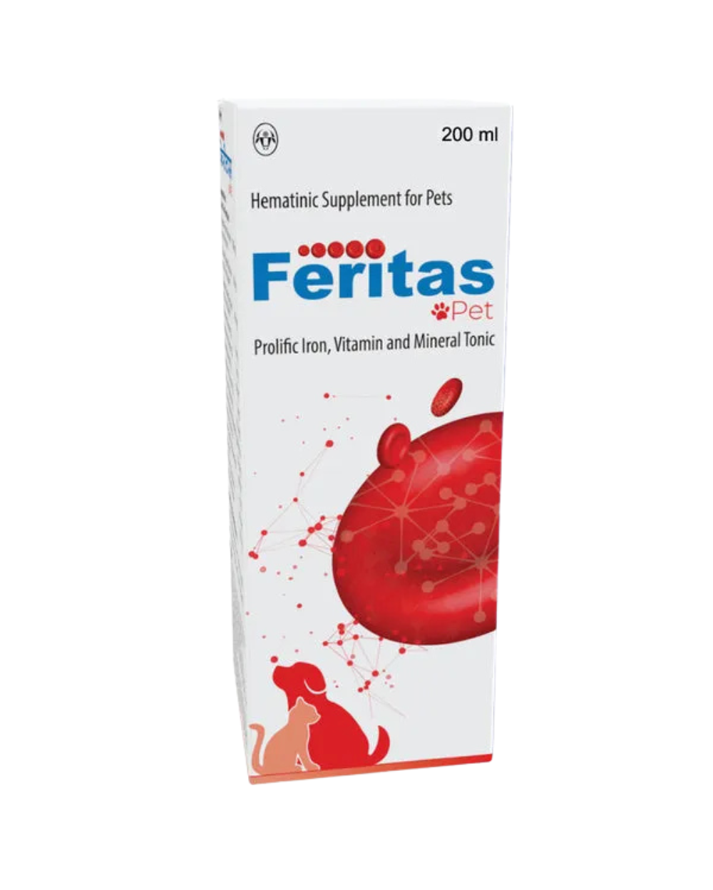 Intas Feritas Pet Hematinic Supplement for Dogs & Cats | Iron, Vitamins & Minerals for Anemia, Weakness & Improved Blood Health