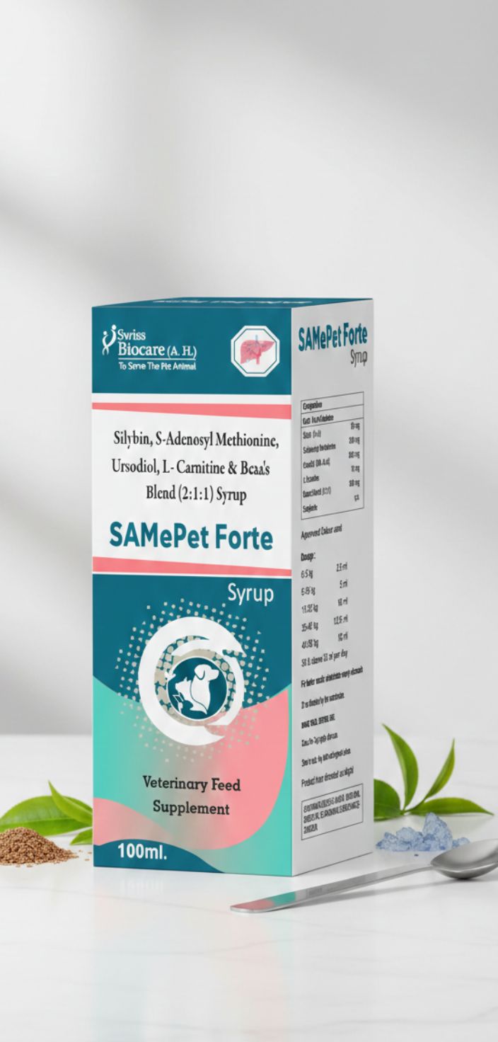 Swiss Biocare Samepet Forte Syrup 100ml â€“ Advanced Liver Support for Dogs & Cats