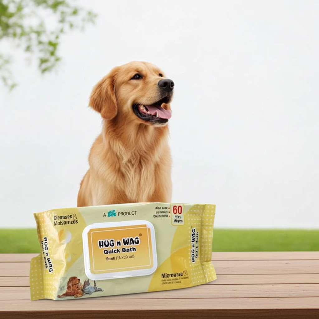 Hug N Wag Quick Bath Wipes 60's