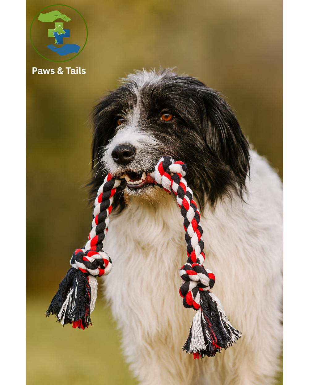 Paws & Tailsâ„¢ 3-Knot Cotton Rope Dog Toy â€“ Chew, Tug & Fetch for Dogs