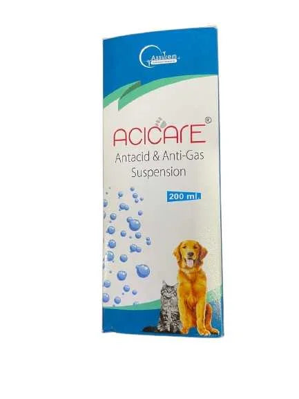 Assurem Acicare Syrup 200 ML â€“ Antacid & Anti-Gas Suspension for Dogs & Cats