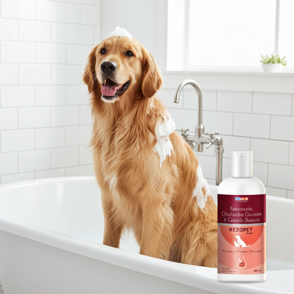 Savavet Kezopet Antifungal & Antiseptic Shampoo for Dogs & Cats â€“ Treats Ringworm, Itching & Skin Infections | 200ml