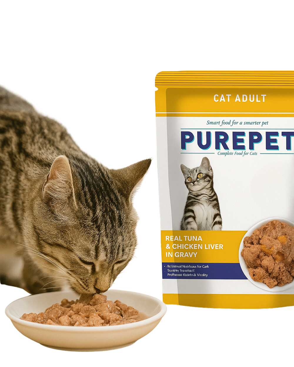 Purepet Tuna & Chicken Liver Cat Gravy 50g | Nutrient-Rich Wet Cat Food | High Protein Formula for Strong Muscles & Healthy Coat