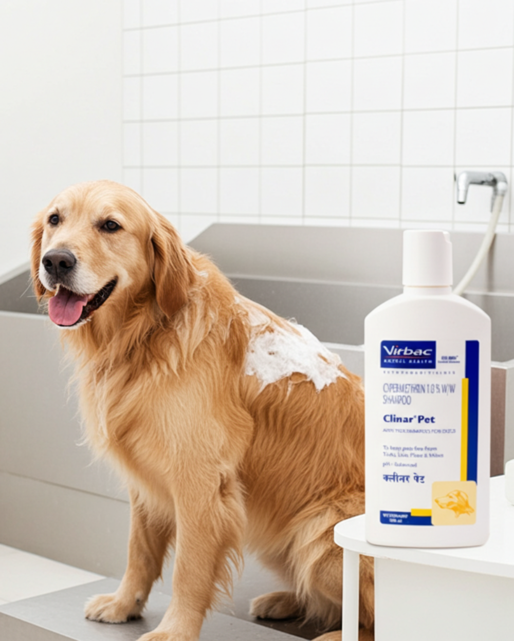 Virbac Clinar Pet Shampoo 100ml â€“ Medicated Antibacterial & Antifungal Shampoo for Dogs & Cats, Controls Itching, Odor & Skin Infections