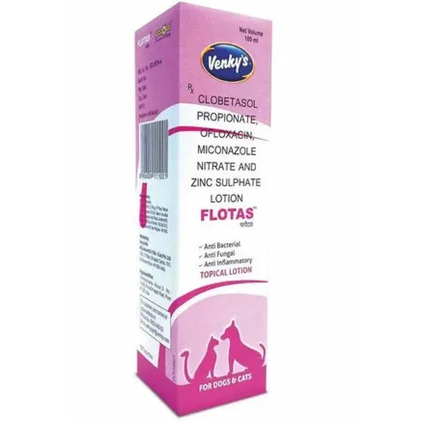 Venkyâ€™s Flotas Lotion for Dogs & Cats 100ml â€“ Antifungal, Antibacterial, and Anti-Itch Skin Care Solution