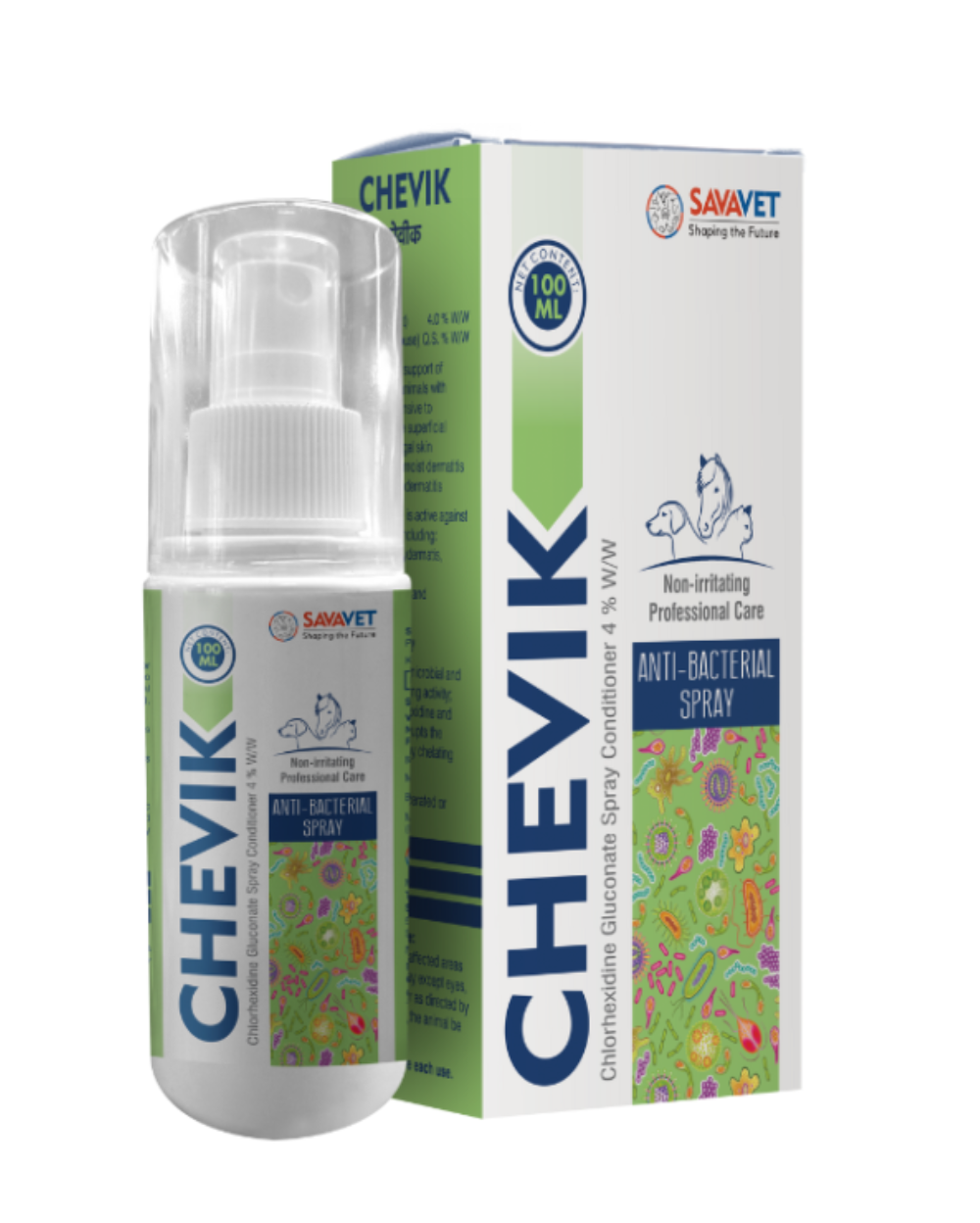 Savavet Chevik Spray Conditioner for Dogs & Cats 100ml â€“ Anti-Bacterial Coat Spray, Skin Care, Deodorizing & Grooming Solution