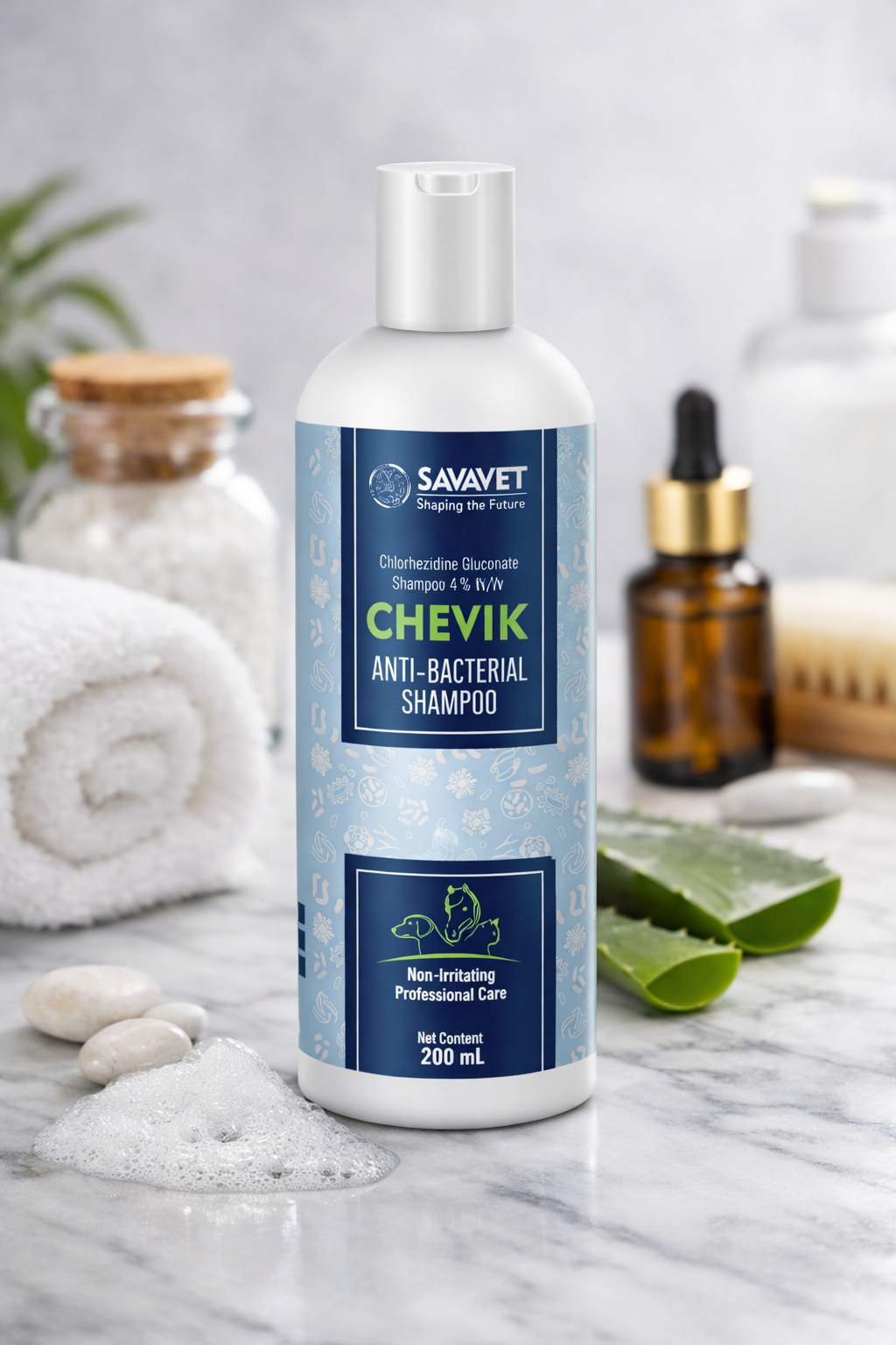 Savavet Chevik Medicated Pet Shampoo for Dogs & Cats â€“ Anti-Fungal, Anti-Bacterial, Itching & Dandruff Control