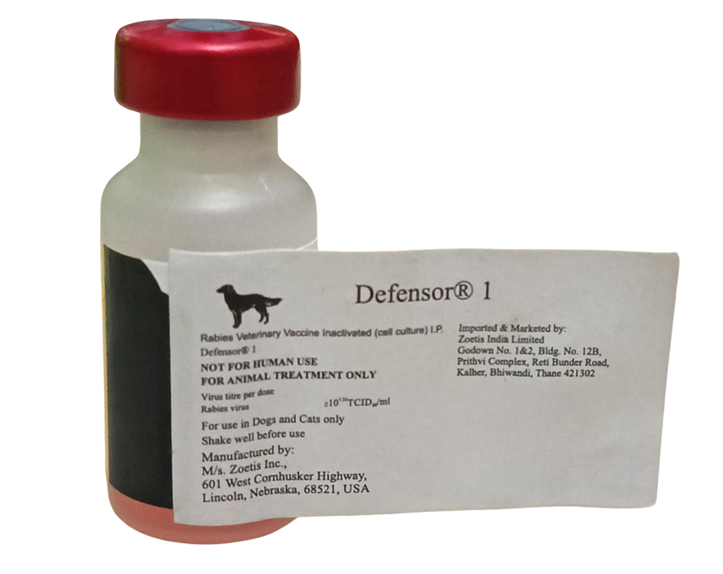 Zoetis Defensor Rabies Vaccine 1ml Dose for Dogs & Cats â€“ 1 Year Protection