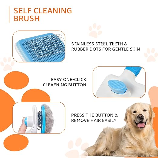 Paws & Tails™ Slicker Pet Grooming Brush – Rectangular Deshedding Tool