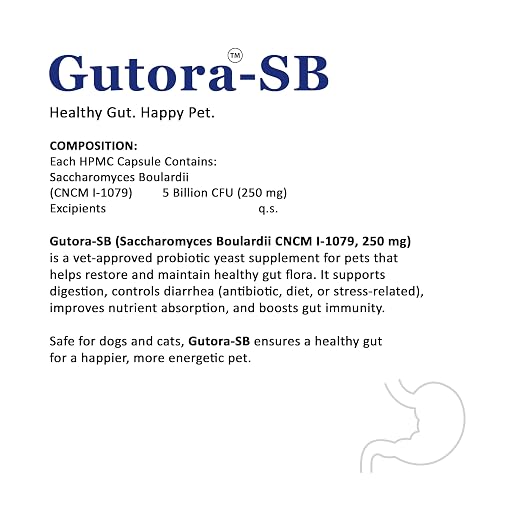 Ecora Corise Gutora-SB 250mg Saccharomyces Boulardii Capsules for Dogs & Cats | Probiotic Yeast