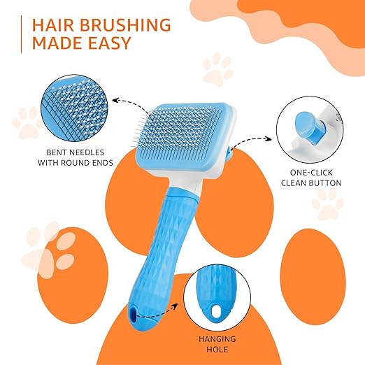 Paws & Tails™ Slicker Pet Grooming Brush – Rectangular Deshedding Tool