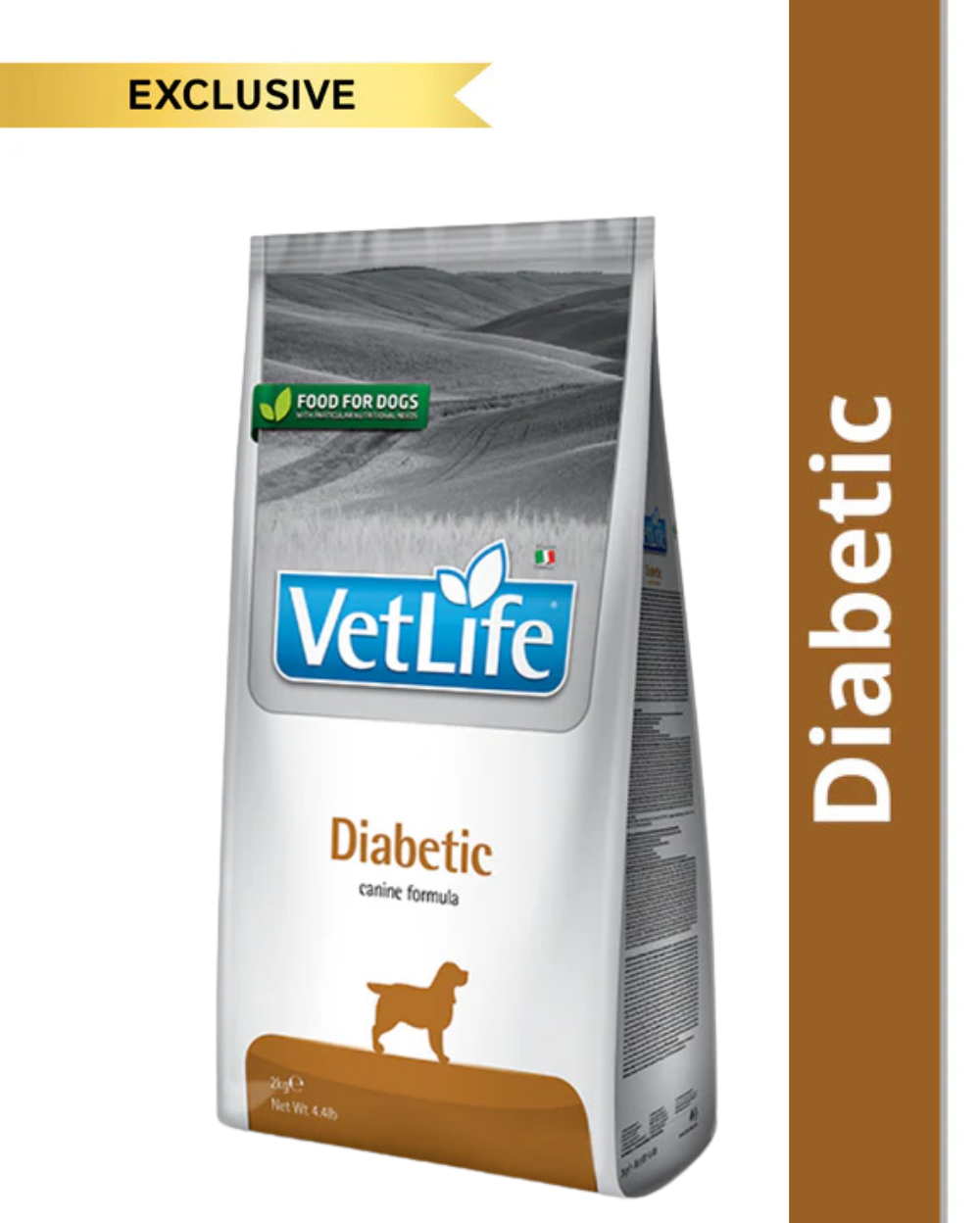 Farmina Vet Life Diabetic Canine Formula Adult Dog Dry Food â€“ Blood Sugar Support, Veterinary Prescription Diet for Diabetic Dogs
