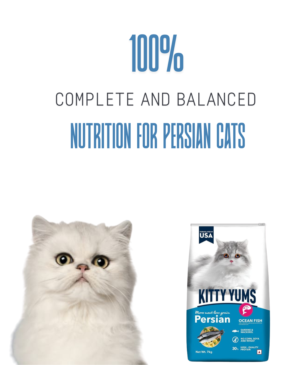 Kitty Yums Persian Cat Food 7kg â€“ Premium Dry Cat Food for Persian Cats | Healthy Coat & Digestive Care Formula
