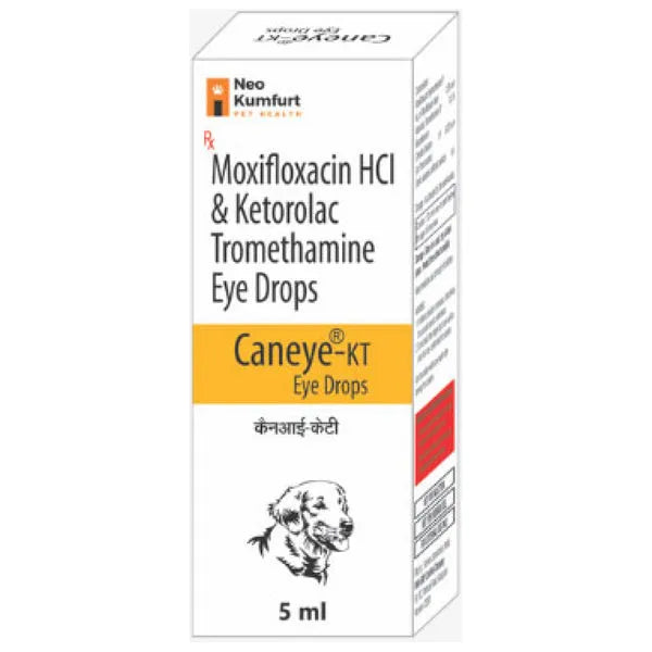 Neo Kumfurt Caneye KT Eye Drops for Dogs & Cats (5ml) â€“ Antibiotic & Anti-Inflammatory Treatment for Pet Eye Infections, Conjunctivitis & Eye Pain Relief
