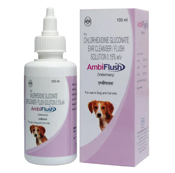 Intas Ambiflush Veterinary Ear Cleanser 100ml for Dogs and Cats
