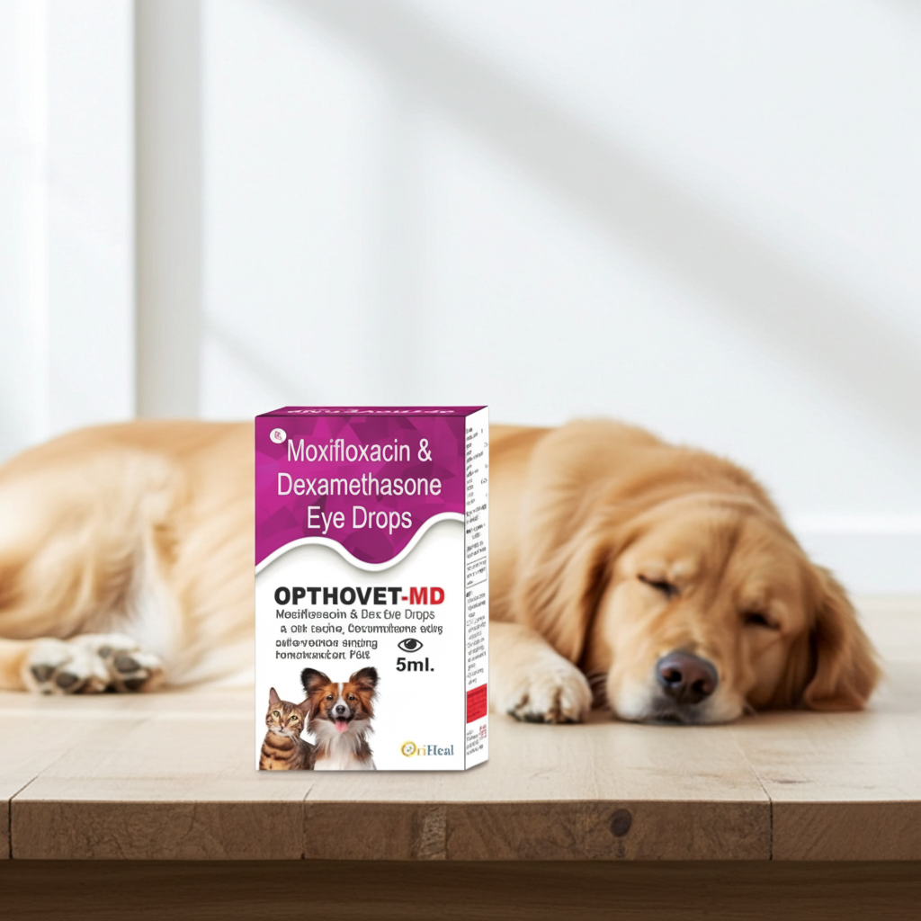Oriheal Opthovet MD Eye Drops for Dogs & Cats | Pet Eye Care & Hygiene Solution