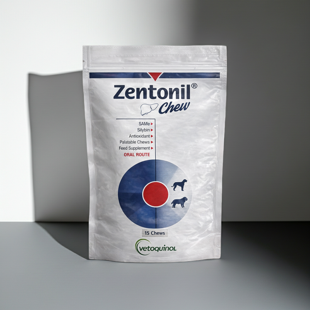 Vetoquinol Zentonil Chew for Dogs & Cats â€“ Liver Support Supplement, Hepatic Health & Antioxidant Chewable Tablets