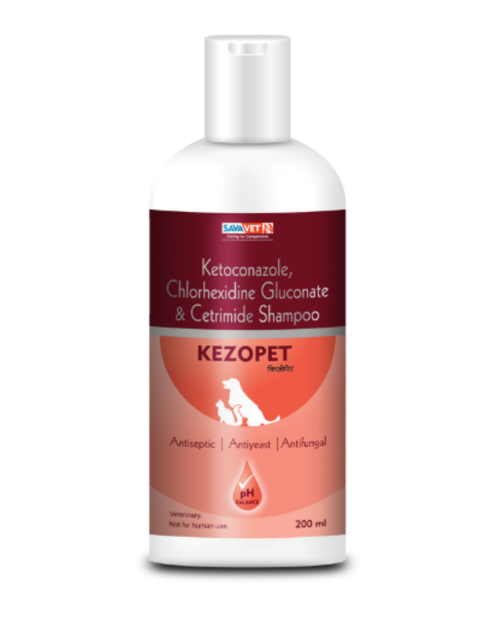 Savavet Kezopet Antifungal & Antiseptic Shampoo for Dogs & Cats â€“ Treats Ringworm, Itching & Skin Infections | 200ml