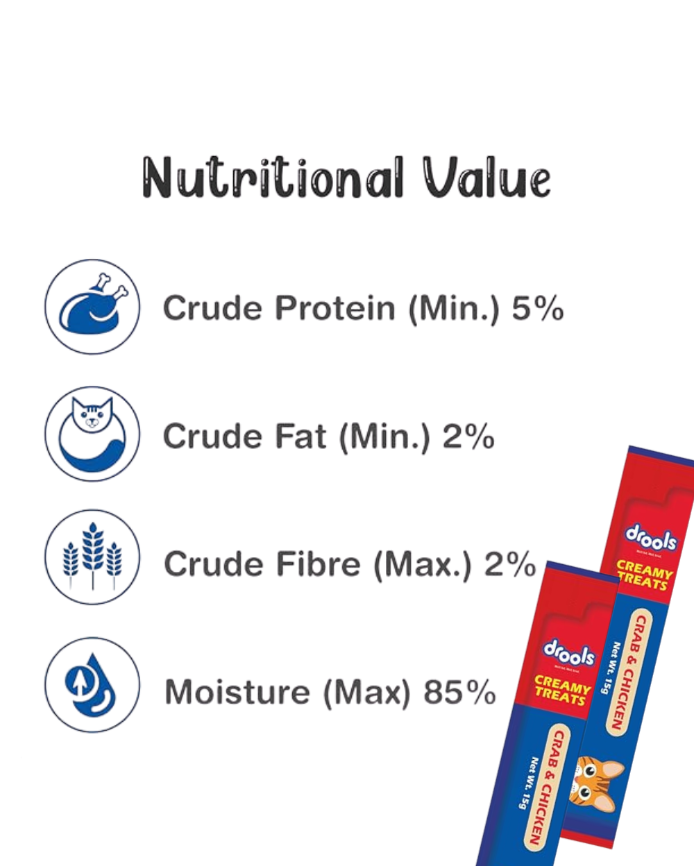 Drools Creamy Cat Treats â€“ Crab & Chicken Flavor, 25PCS | Tasty & Healthy Cat Snack | Protein-Rich Cat Treats