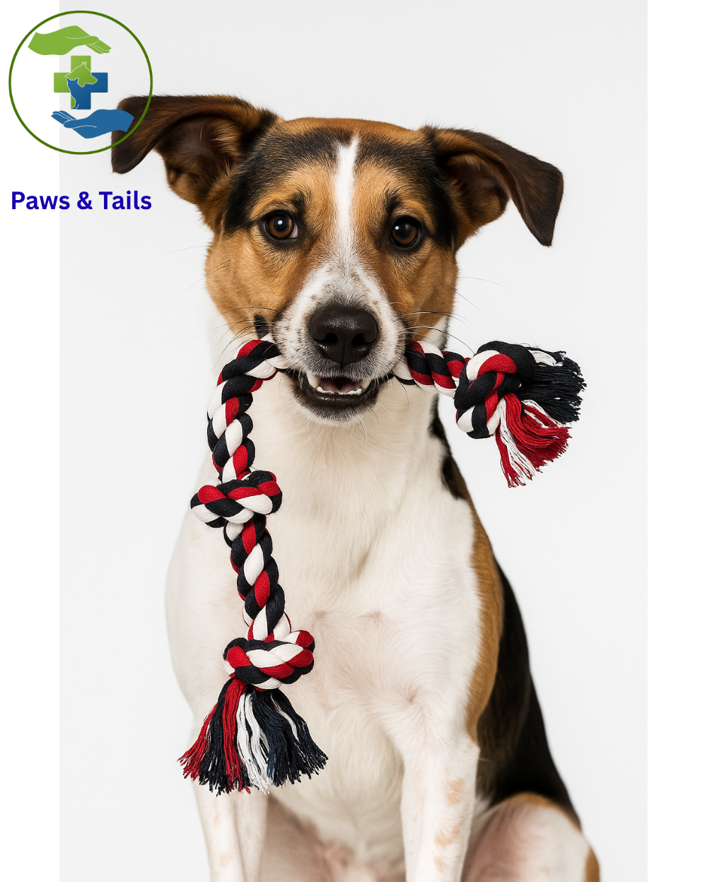 Paws & Tailsâ„¢ 3-Knot Cotton Rope Dog Toy â€“ Chew, Tug & Fetch for Dogs