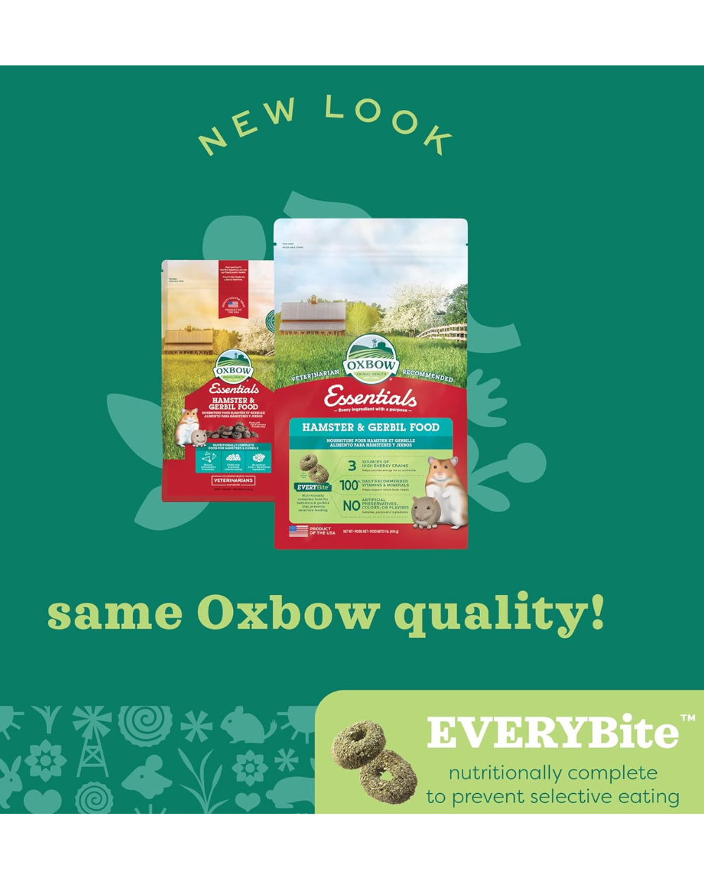 Oxbow Animal Health Healthy Handfuls Dry Hamster And Gerbil Fortified Small Animal Feeds 454gm
