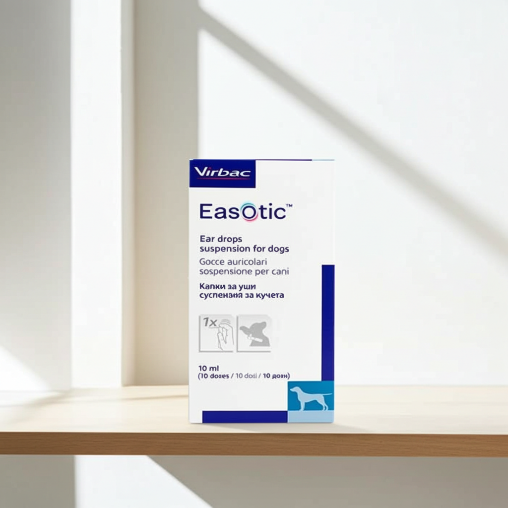 Virbac Easotic 10ml Ear Drops for Dogs â€“ Treatment for Otitis Externa, Anti-Inflammatory, Antifungal & Antibacterial Ear Medication