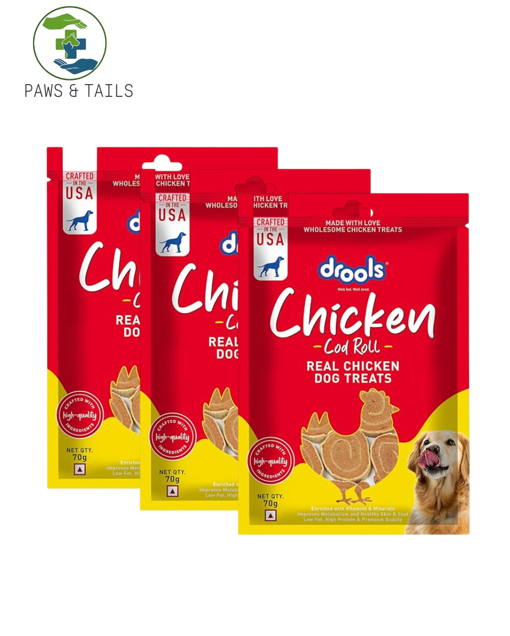 DROOLS CHICKEN COD ROLL DOG 70g