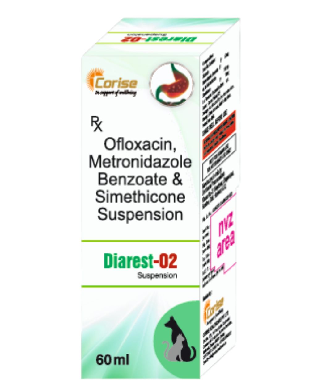 Corise Diarest-O2 60 ml Rapid Pet Digestive & Hydration Support Syrup