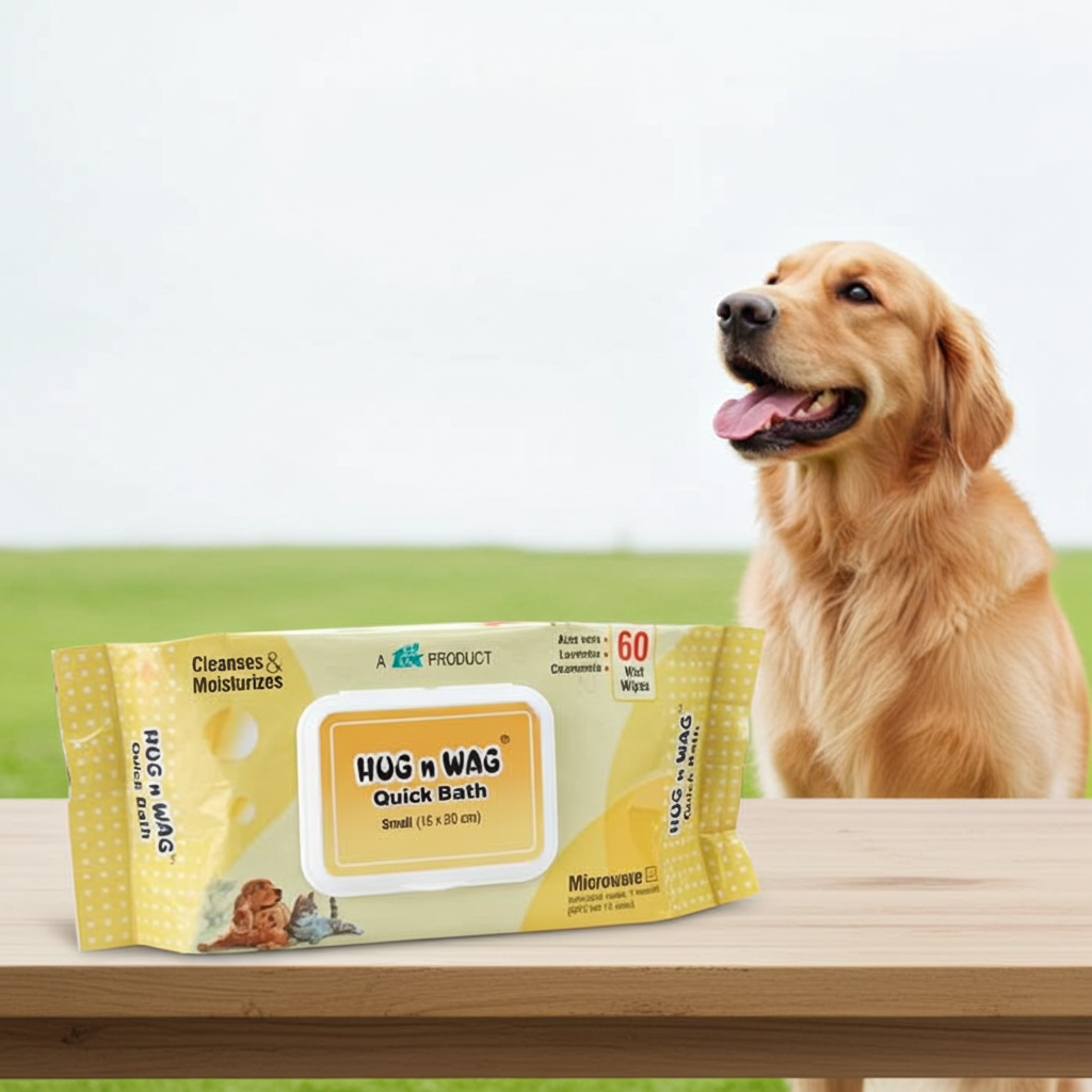 Hug N Wag Quick Bath Wipes 60's