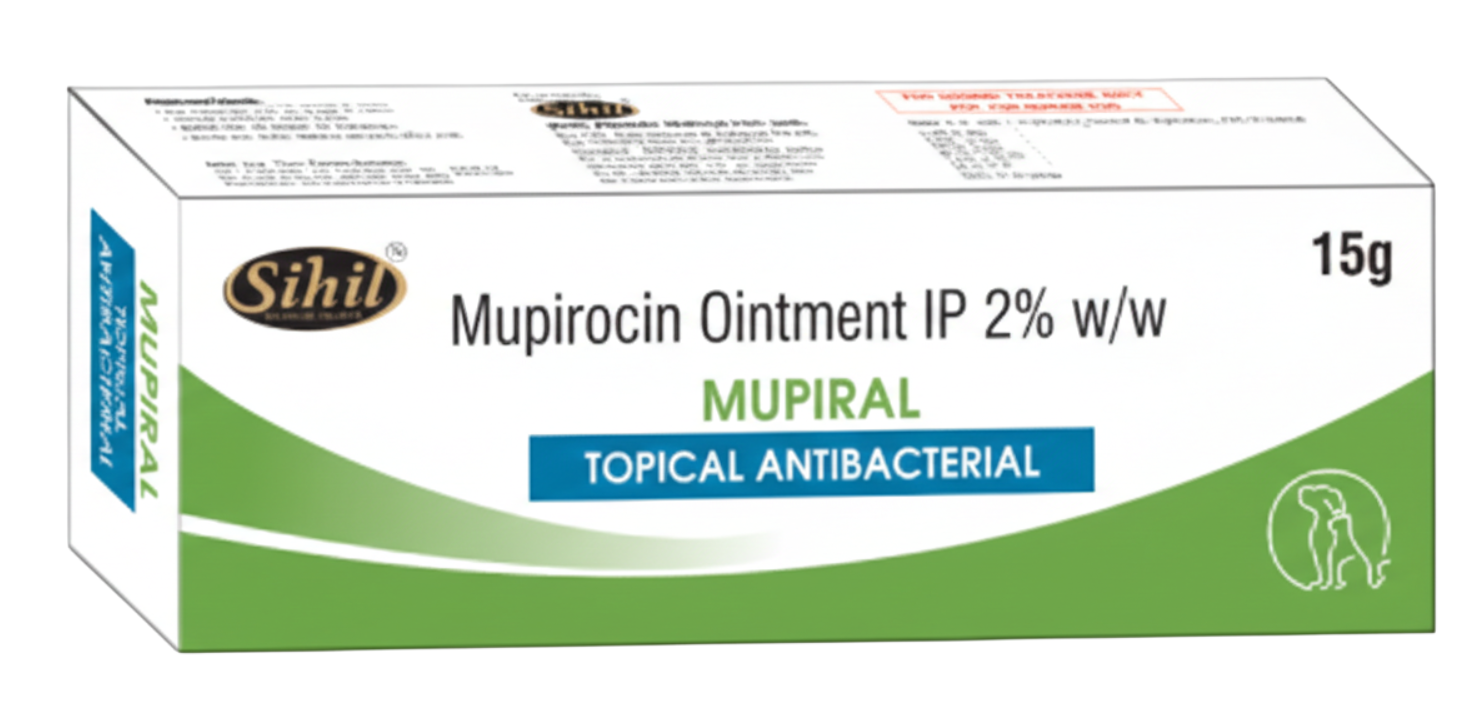 Sihil Mupiral Ointment 15 ml â€“ Mupirocin IP 2% w/w Topical Antibiotic for Bacterial Skin Infections