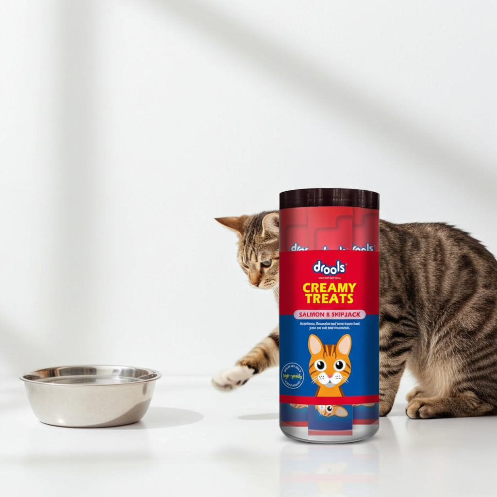 Drools Creamy Treats for Dogs â€“ Salmon & Skipjack Flavor | 25 PCS Jar | Healthy Training Treats & Skin Coat Support