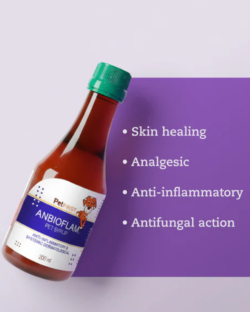 Indian Herbs Anbioflam 200ml Pet Syrup | Vet-Approved Anti-Inflammatory Syrup for Dogs and Cats
