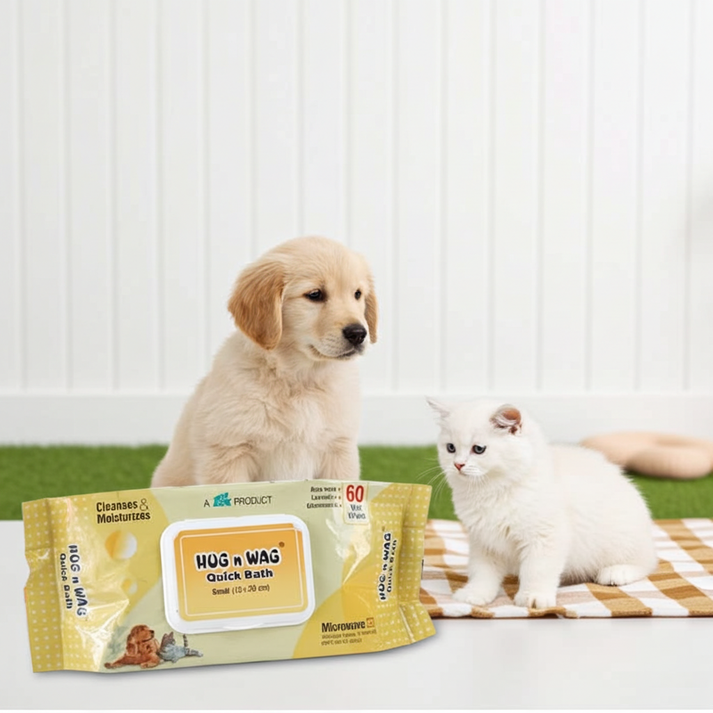Hug N Wag Quick Bath Wipes 60's