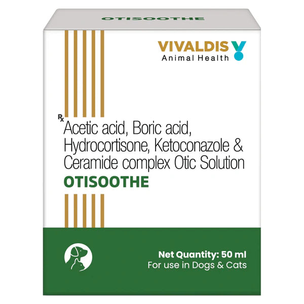 Vivaldis Otisoothe Ear Cleanser 50ml â€“ Gentle Antiseptic Ear Cleaning Solution for Dogs & Cats, Removes Wax & Odor